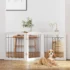 PAWLAND Wooden Pet Gate – 24″ Foldable, 4 Panels