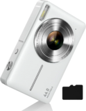 CAMKORY Kids Digital Camera – 1080P 44MP, 16X Zoom,  32GB Micro Card