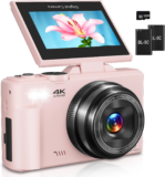 Gavonde Digital Camera – 4K, 180° Flip Screen, 18X Digital Zoom