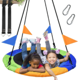 PACEARTH Saucer Tree Swing – 900lb Capacity, Adjustable Ropes