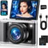 Frenitt 4K Digital Camera – 56MP, 16X Zoom, 3″ 180°Flip Screen
