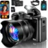 FACLAM 4K Digital Camera – 64MP, WiFi, 3” 180° Flip Screen, 16X Zoom
