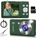 Gtonster Digital Camera – 44MP, FHD 1080P, 16X Zoom, Face Detect