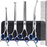 Gimars Dog Grooming Scissors – Titanium Coated, Round Tip