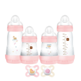 MAM Feeding Set – Anti-Colic Bottle, Silicone Pacifiers