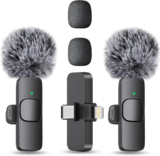MAYBESTA Wireless Mini Microphone – 2 Pack Lavalier Clip-on Mic