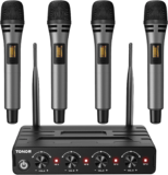 TONOR Wireless Microphones – 4×10 Channels, 200FT UHF Range