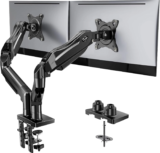 HUANUO Dual Monitor Stand – Fully Adjustable, VESA Mount for 13–32″ Computer Screens