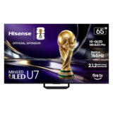 Hisense 65″ U7 Mini-LED TV – 4K Hi-QLED, Native 165Hz, Dolby Vision IQ · Atmos