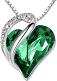 Leafael Necklace – Infinity Birthstone Heart Pendant
