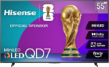 Hisense 55″ QD7 TV – 4K UHD, QLED, HDR10+, Alexa