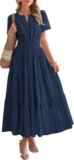 BTFBM Women’s Midi Maxi Dress – V Neck, Pockets