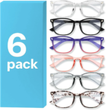 MIGSIR Blue Light Glasses – Fashion Square Frame, 6 Pack