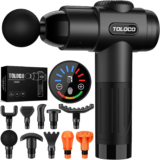 TOLOCO Massage Gun – Deep Tissue, 10 Heads, Silent Motor