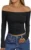 Trendy Queen Women’s Off-Shoulder Top – Long Sleeve Y2K Style