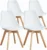 OLIXIS Dining Chairs – Wood Legs, PU Leather Cushion