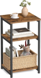 VASAGLE Side Table – Rustic Brown, Classic Black