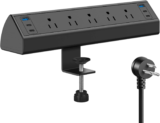 Jgstkcity Desk Clamp Power Strip – 4 USB C Ports, 5 Outlets
